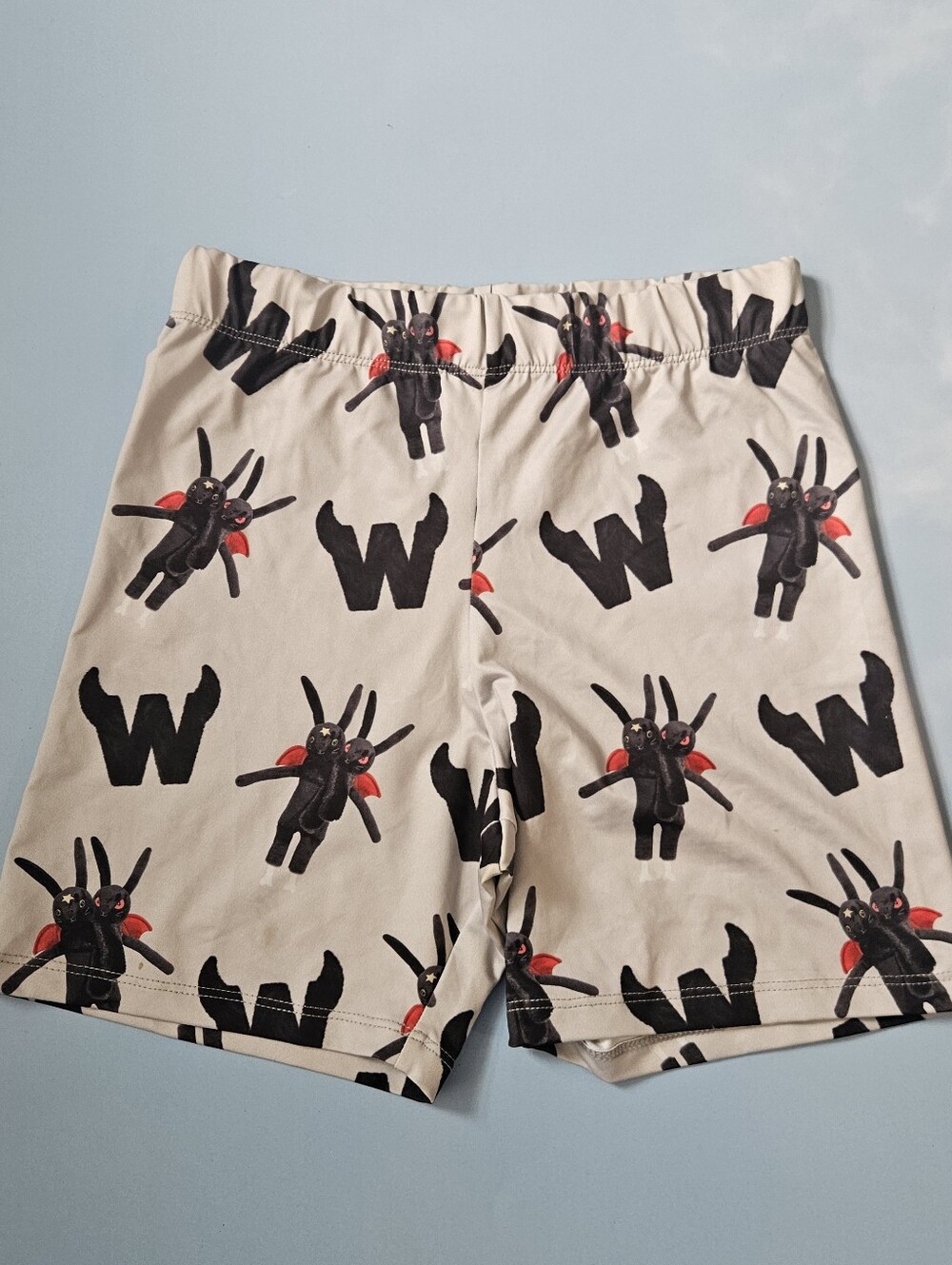 W.I.A Graphic Shorts with Black & Red Bunny Print Rare